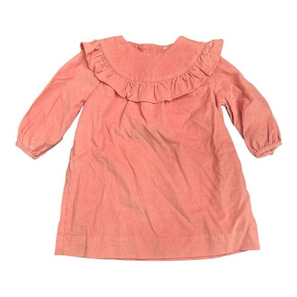 Ralph Lauren Polo Ruffled Cotton Coduroy Pink Dresss - Picture 2 of 5